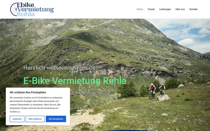 Snimka zaslona za ebike-vermietung-ruhla.de