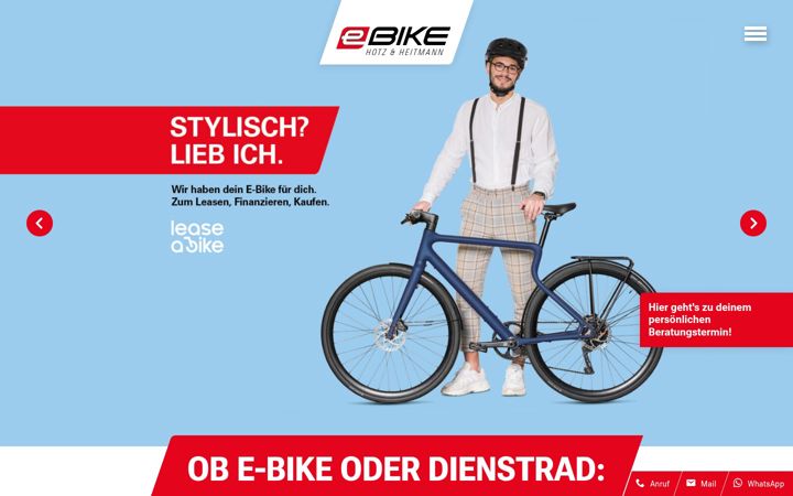 Captură de ecran a ebike-wolfsburg.de