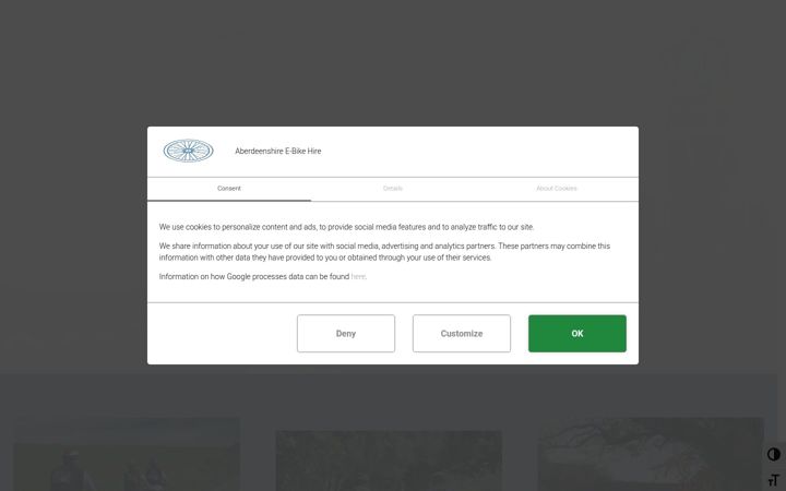 Posnetek zaslona ebikeaberdeenshire.co.uk