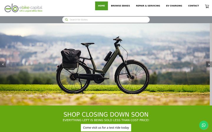 Posnetek zaslona ebikecapital.co.uk