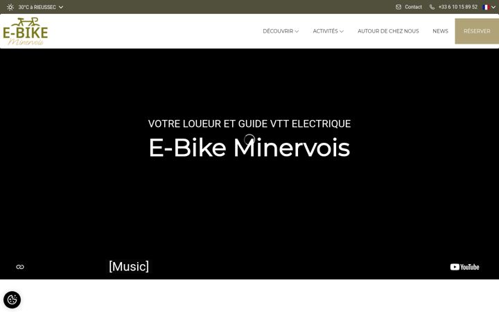 Screenshot of ebikeminervois.fr