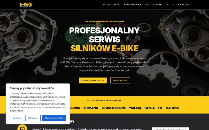 Kuvakaappaus sivustosta ebikemotorcenter.pl