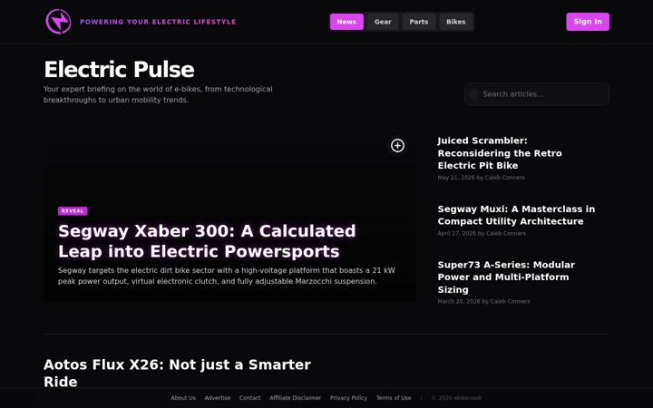 Screenshot of ebikenook.com