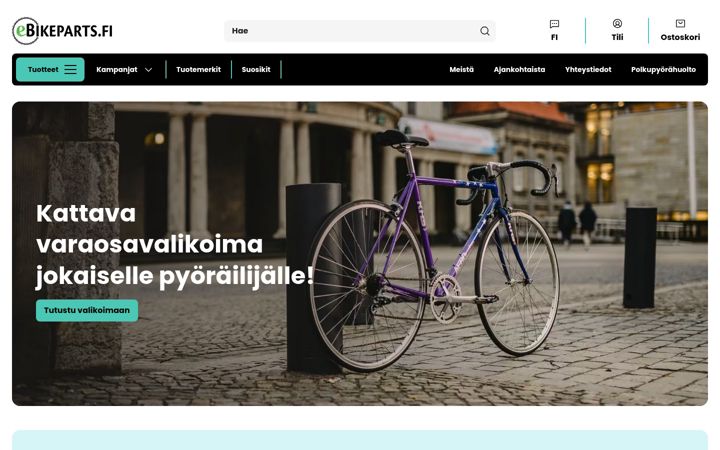 Skærmbillede af ebikeparts.fi