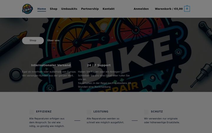 Snímek obrazovky ebikerepair.eu