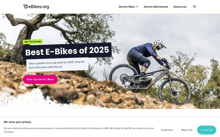 Screenshot of ebikes.org