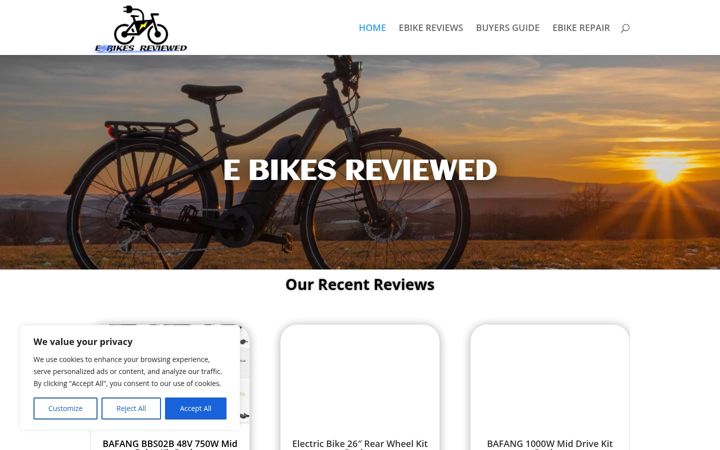 Screenshot of ebikesreviewed.com