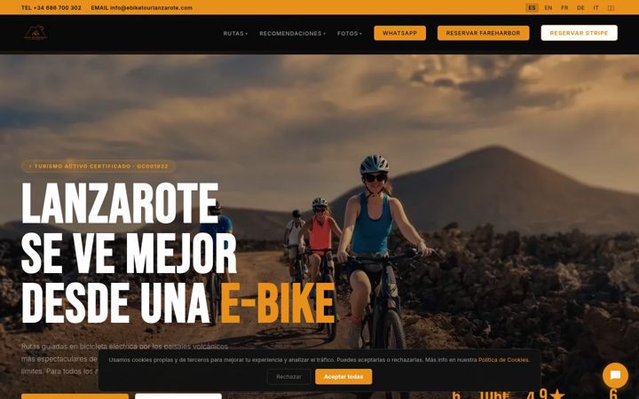 Screenshot of ebiketourlanzarote.com