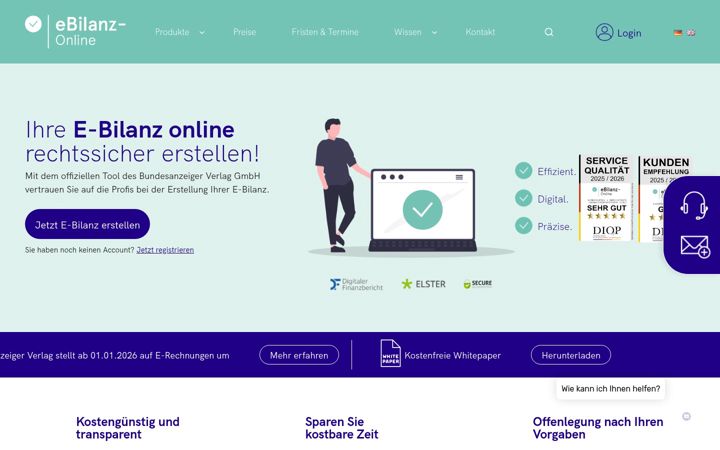 Snimka zaslona za ebilanzonline.de