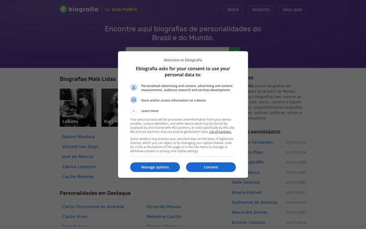 Screenshot of ebiografia.com