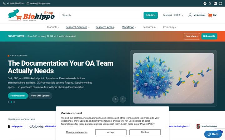 Screenshot di ebiohippo.com