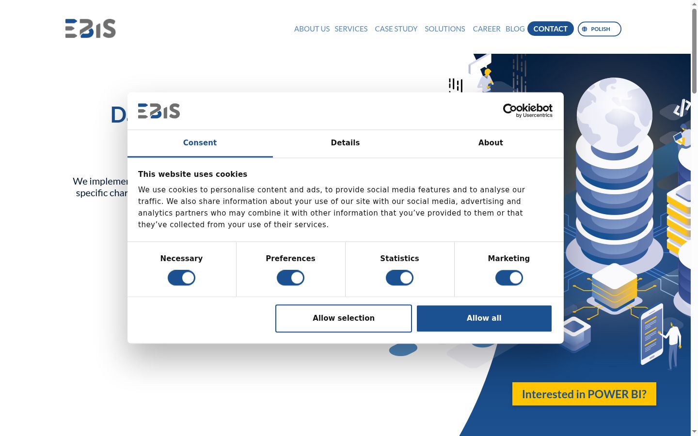 Captura de ecrã do banner de consentimento apresentado antes de qualquer interação