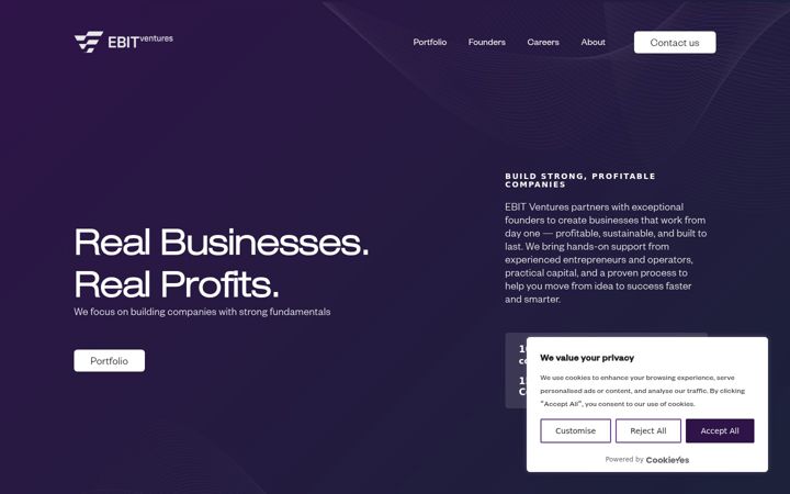 Screenshot of ebit.ventures
