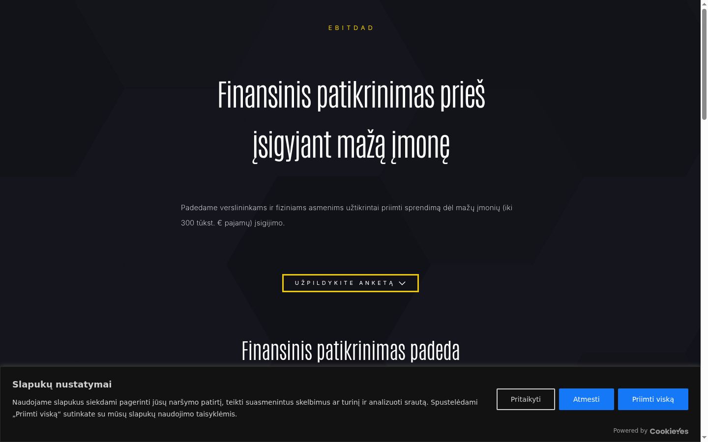 Snímek obrazovky baneru souhlasu zobrazeného před jakoukoli interakcí