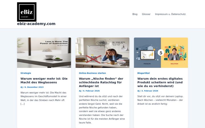 Screenshot of ebiz-academy.com