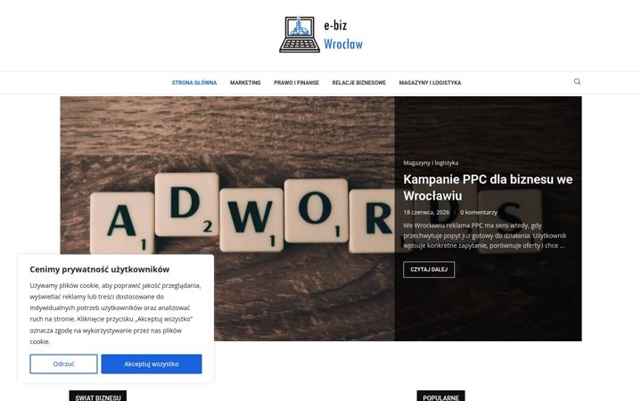 Kuvakaappaus sivustosta ebiz.wroclaw.pl