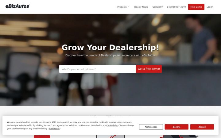 Skärmbild av ebizautos.com