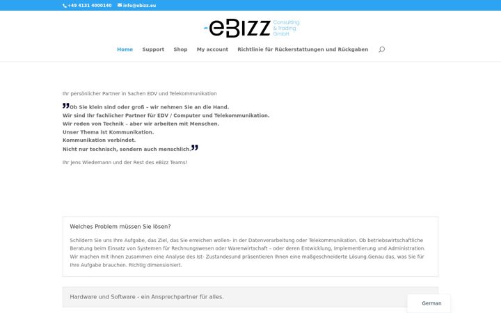 Screenshot of ebizz.eu
