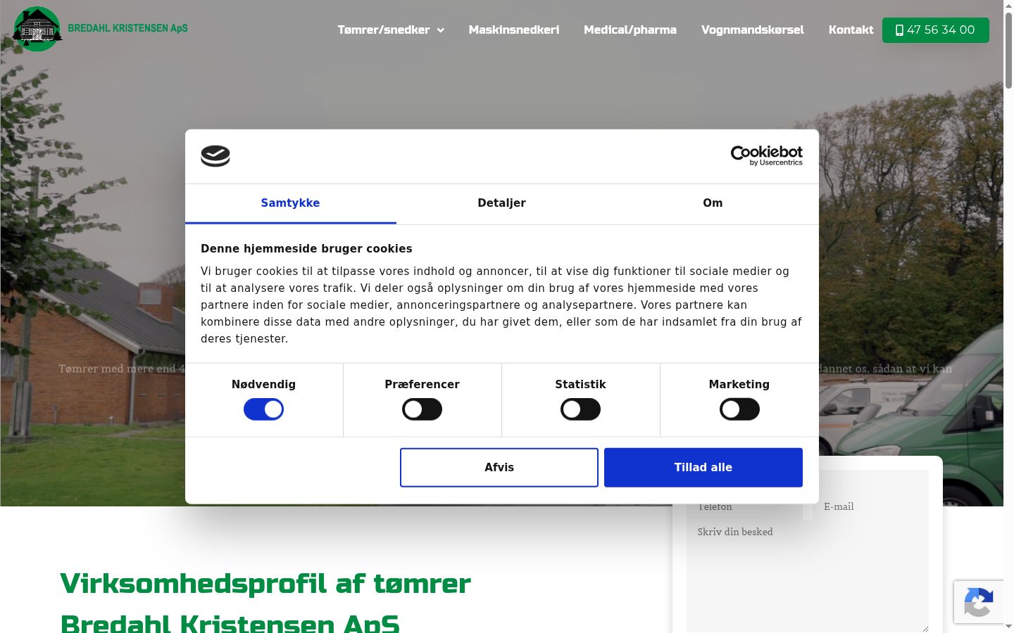 Screenshot del banner di consenso mostrato prima di qualsiasi interazione