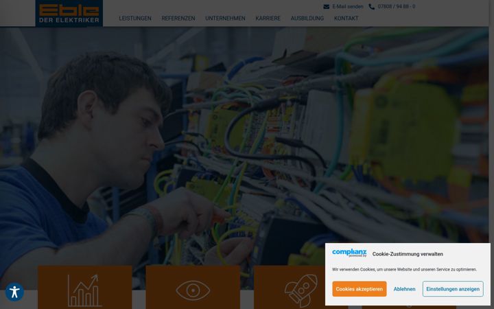 Snimka zaslona za eble-elektrotechnik.de