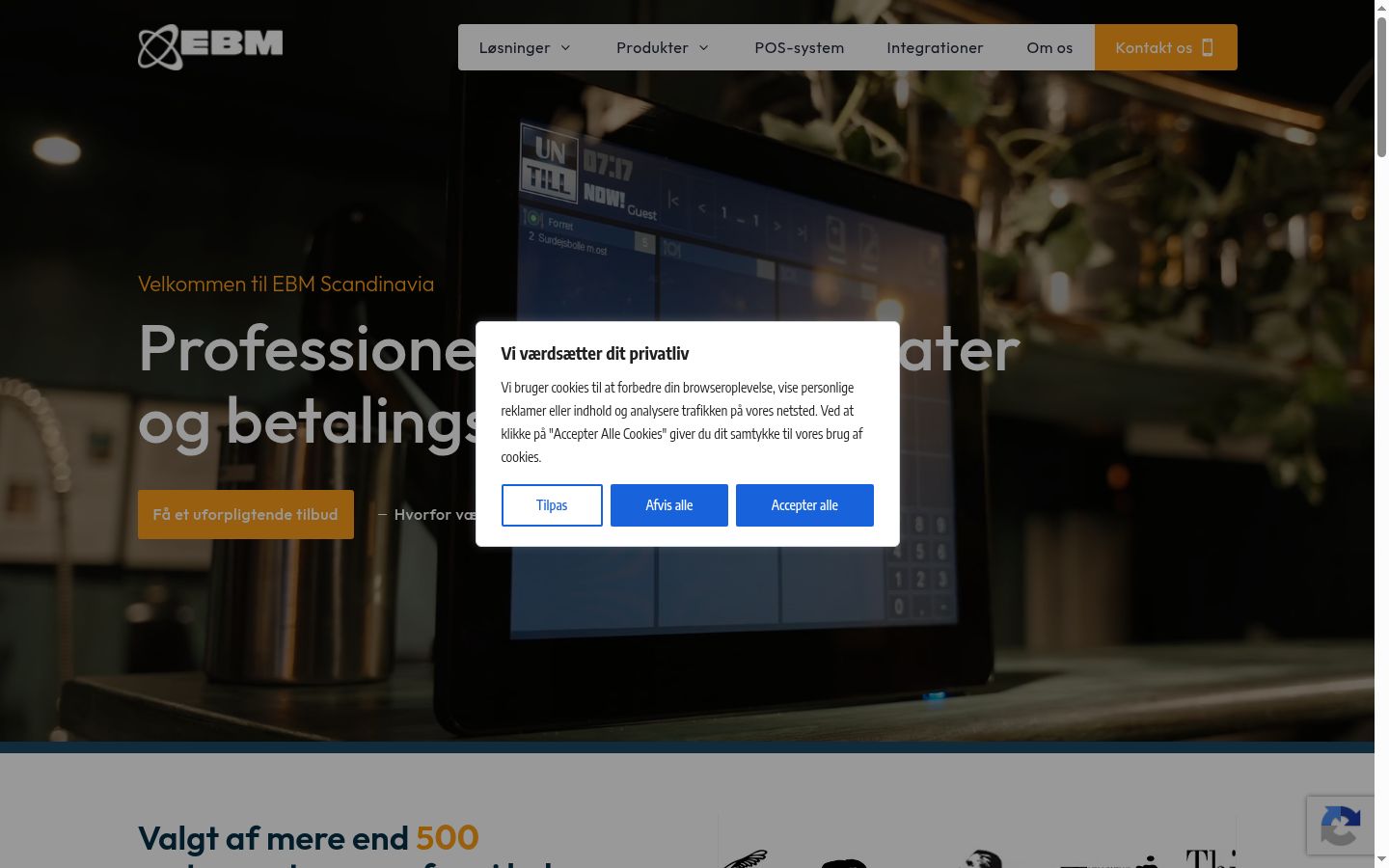 Screenshot del banner di consenso mostrato prima di qualsiasi interazione