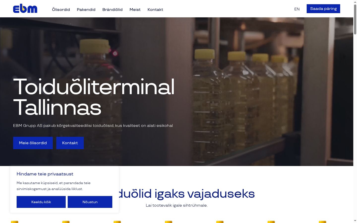 Screenshot del banner di consenso mostrato prima di qualsiasi interazione