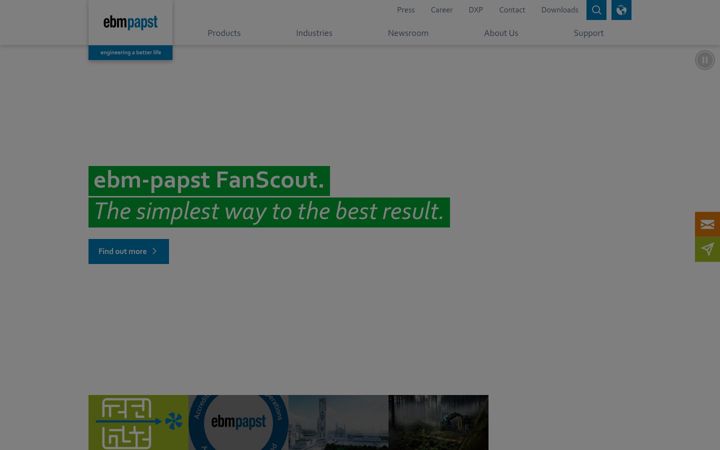 Screenshot van ebmpapst.com.au