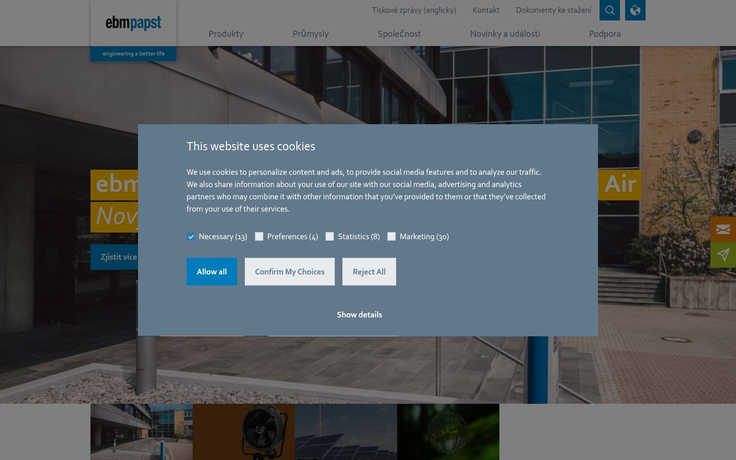 Screenshot del banner di consenso mostrato prima di qualsiasi interazione