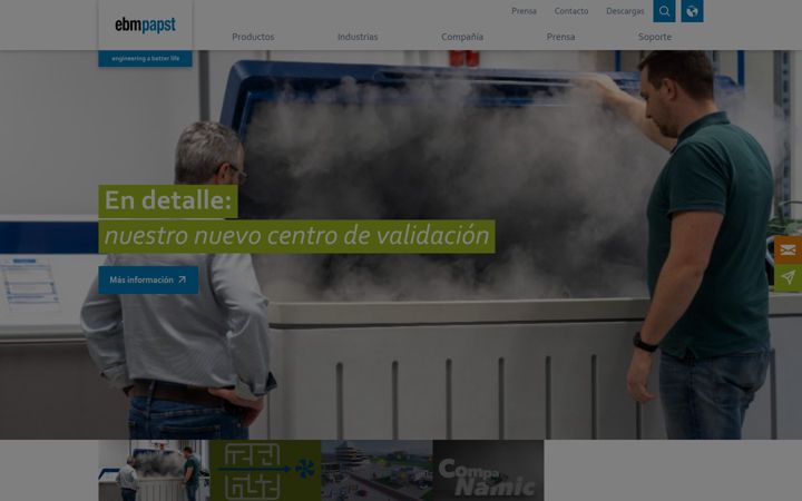 Captura de ecrã de ebmpapst.es