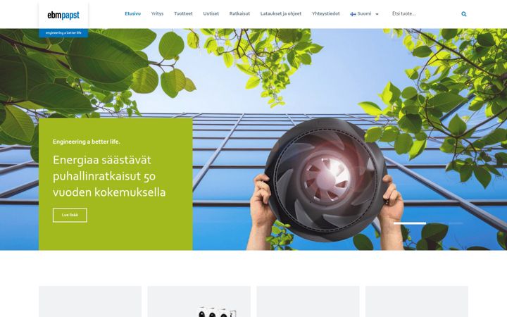 Skærmbillede af ebmpapst.fi