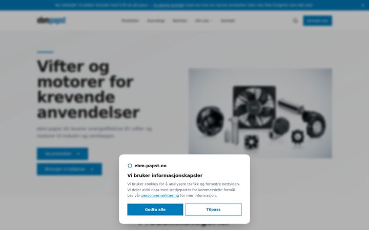 Screenshot of ebmpapst.no