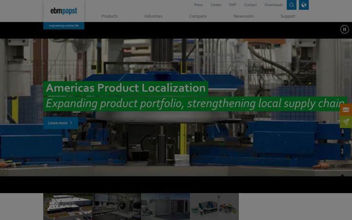 Screenshot of ebmpapst.us