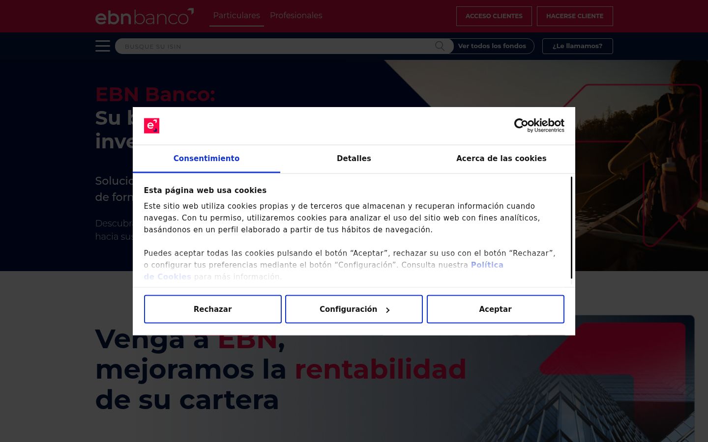 Screenshot del banner di consenso mostrato prima di qualsiasi interazione