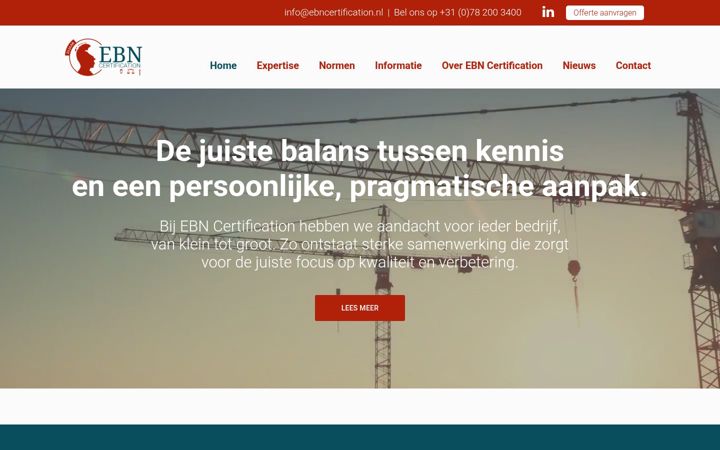 Snímek obrazovky ebncertification.nl