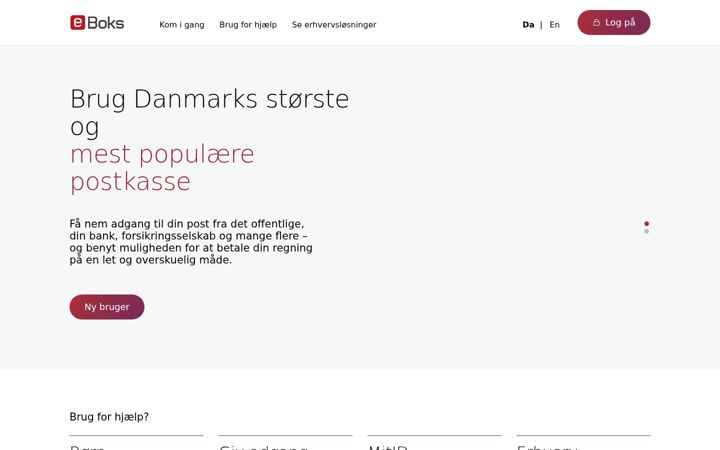 Screenshot of eboks.dk