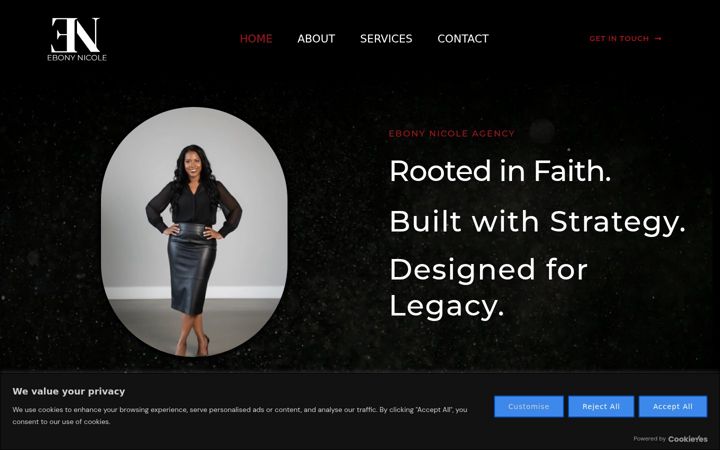 Screenshot of ebonynicoleagency.com