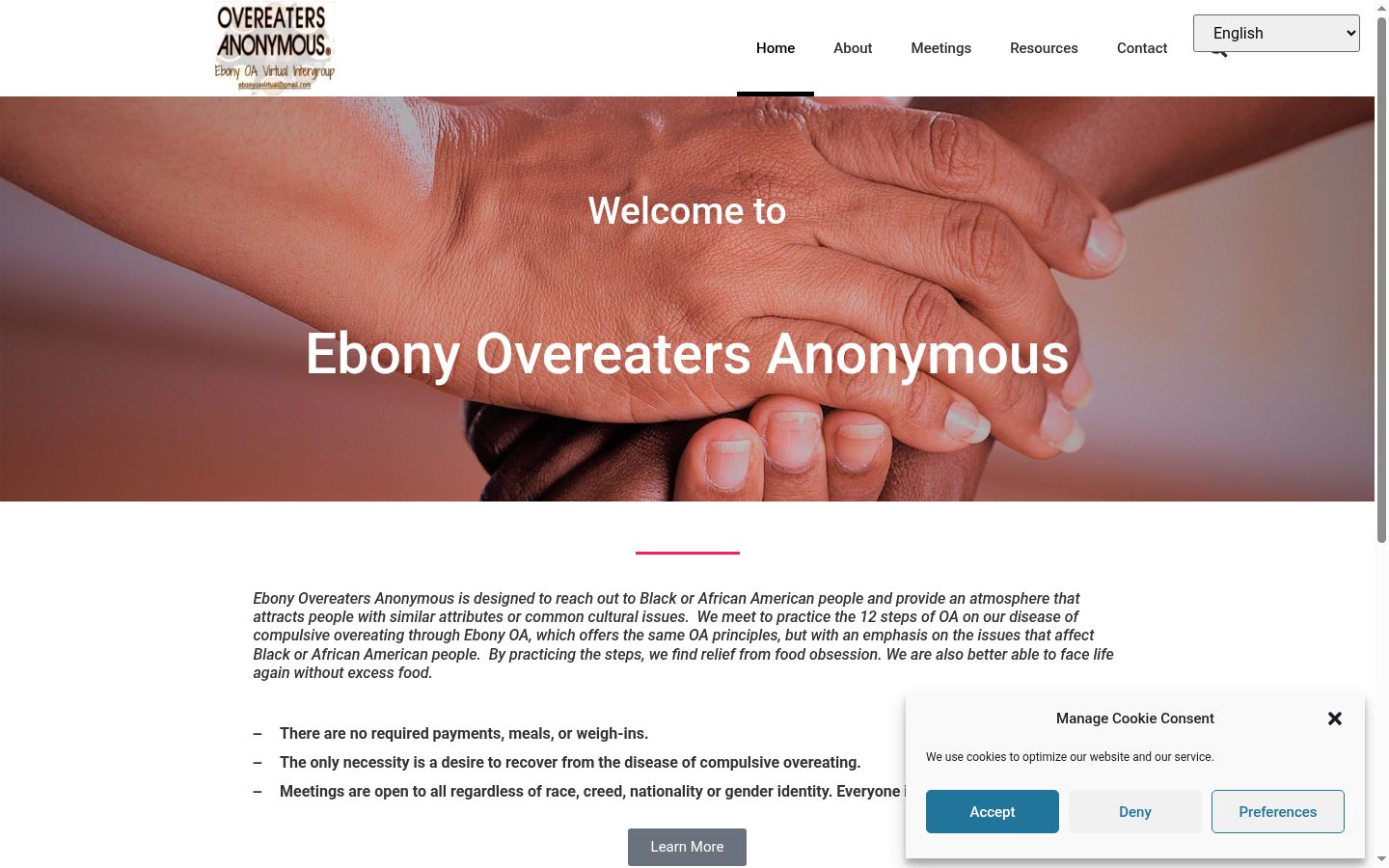 Screenshot of the consent banner shown before any interaction