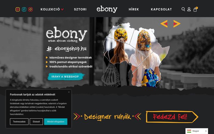 Ekraanipilt saidist ebonyshop.hu