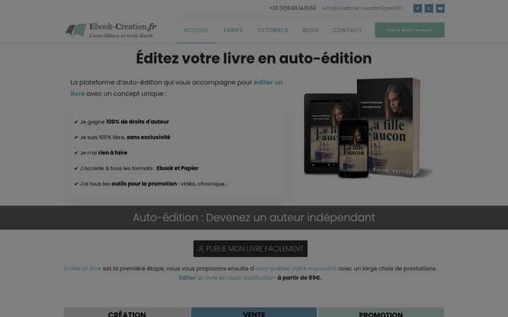 Screenshot of ebook-creation.fr