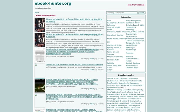 Posnetek zaslona ebook-hunter.org