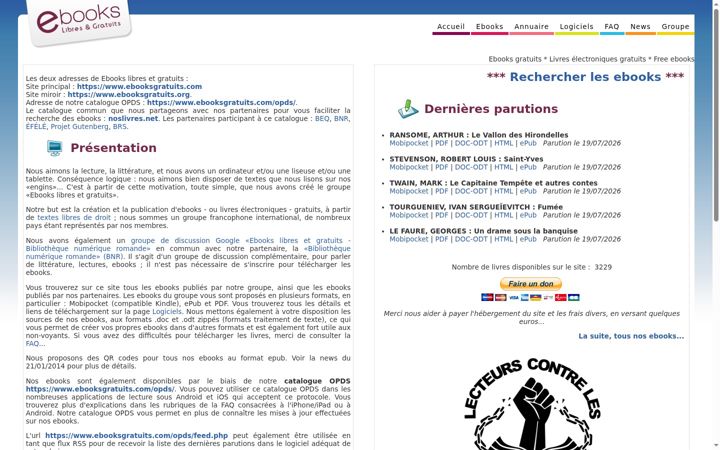 Screenshot of ebooksgratuits.com