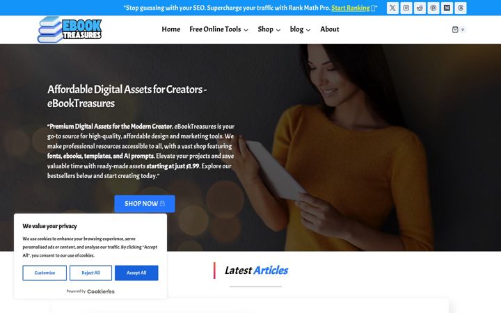 Screenshot of ebooktreasures.net