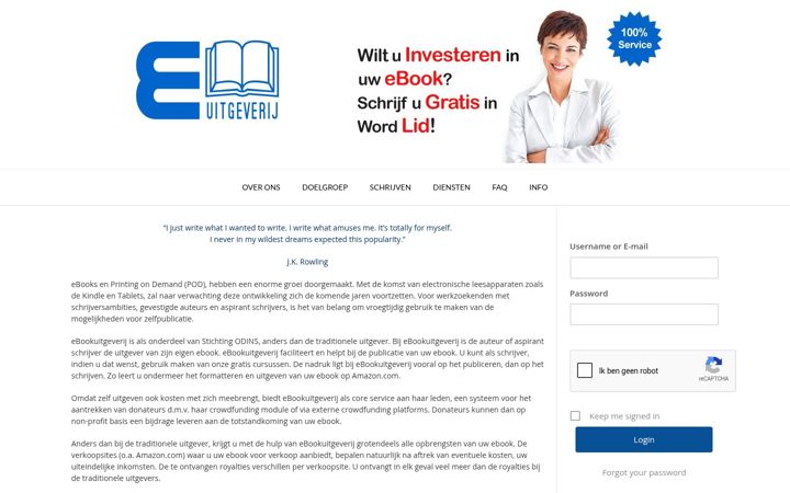 Screenshot di ebookuitgeverij.nl