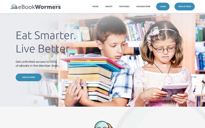 Screenshot of ebookwormers.com