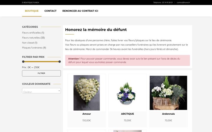 Screenshot van eboutique-funea.fr