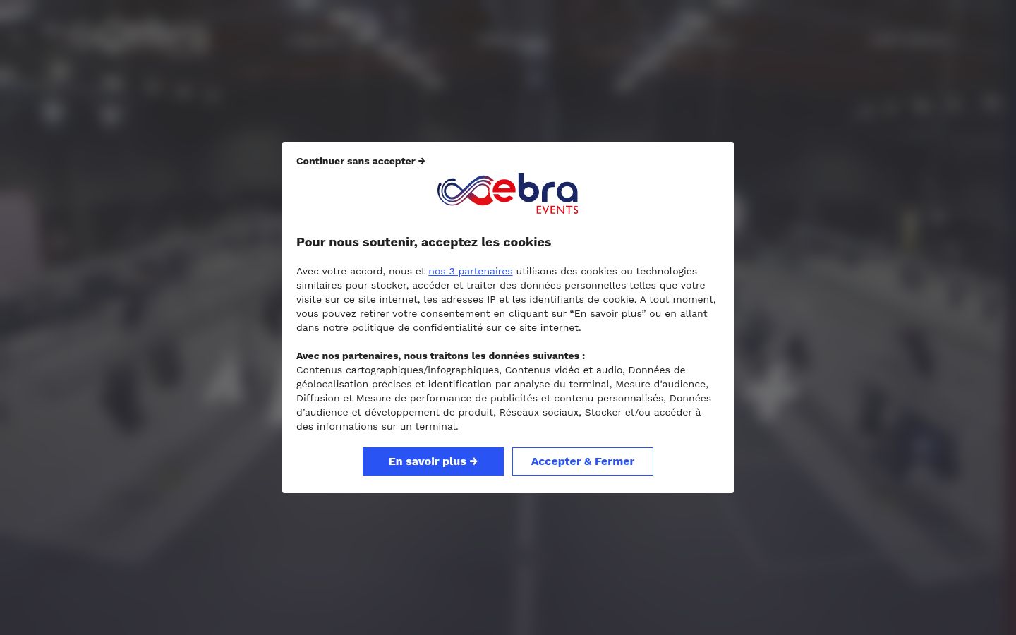 Sutikimo reklamjuostės, rodytos prieš bet kokią sąveiką, ekrano kopija