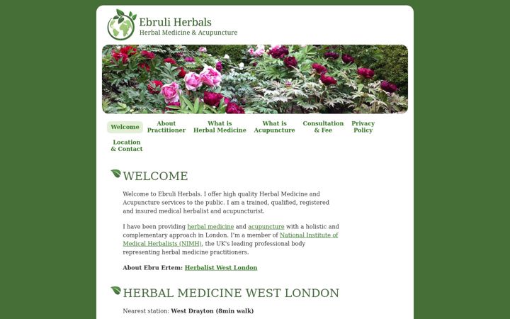 Screenshot of ebruliherbals.co.uk