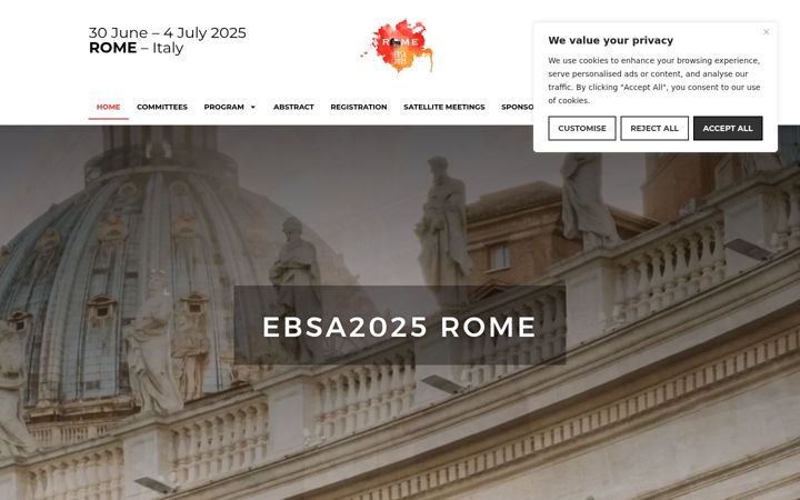Screenshot ta' ebsa2025.eu