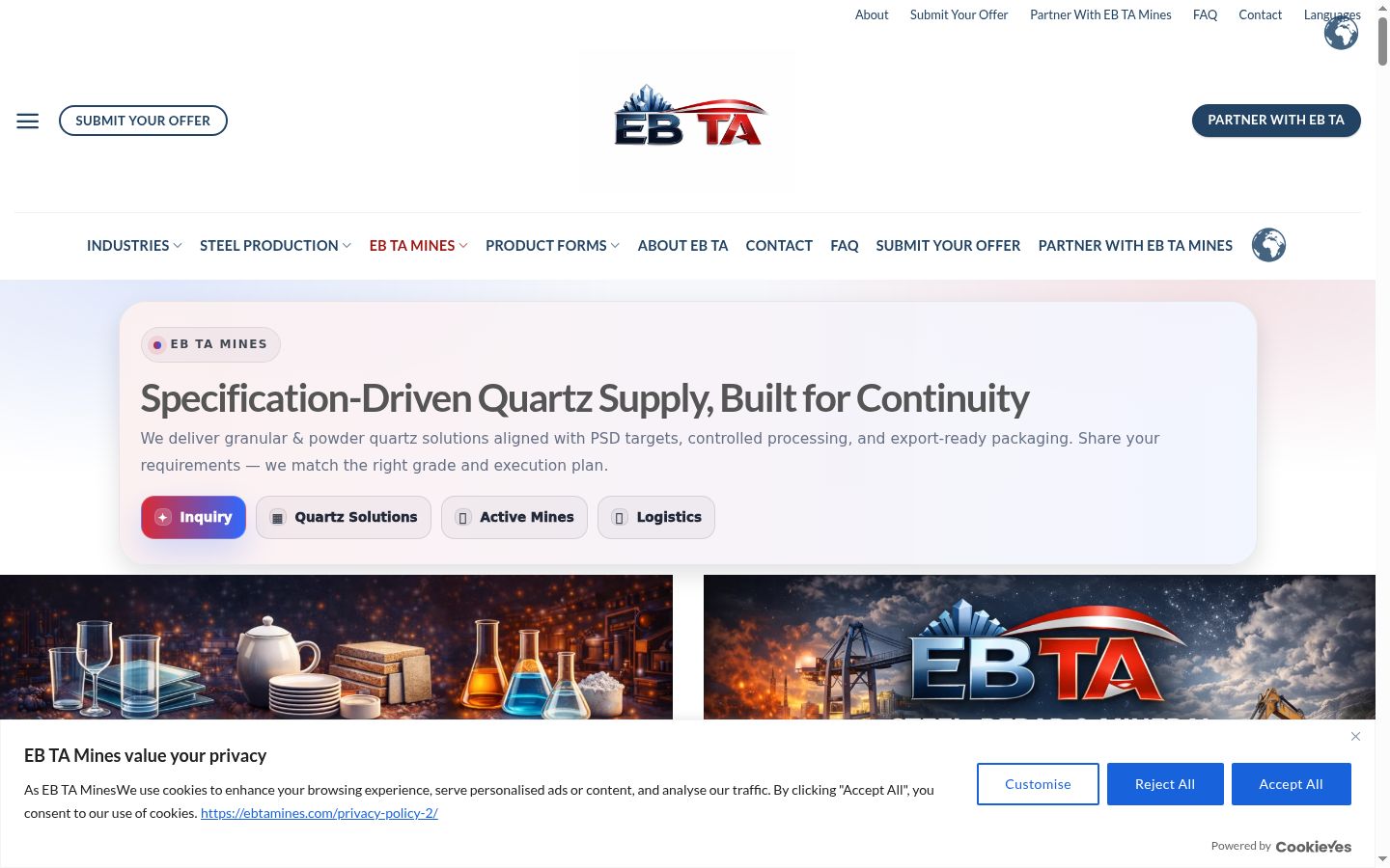 Screenshot del banner di consenso mostrato prima di qualsiasi interazione