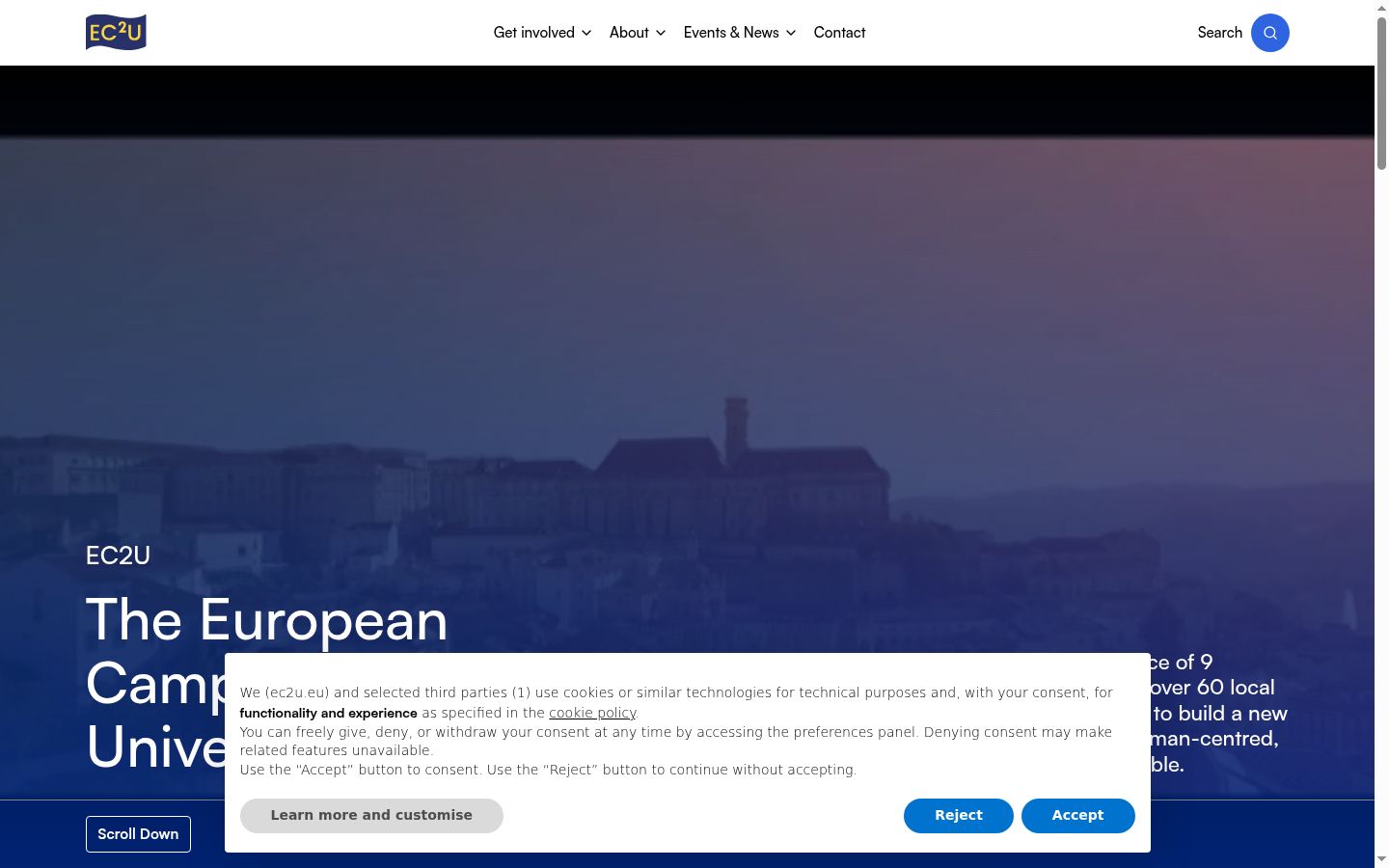 Screenshot tal-banner tal-kunsens muri qabel kwalunkwe interazzjoni
